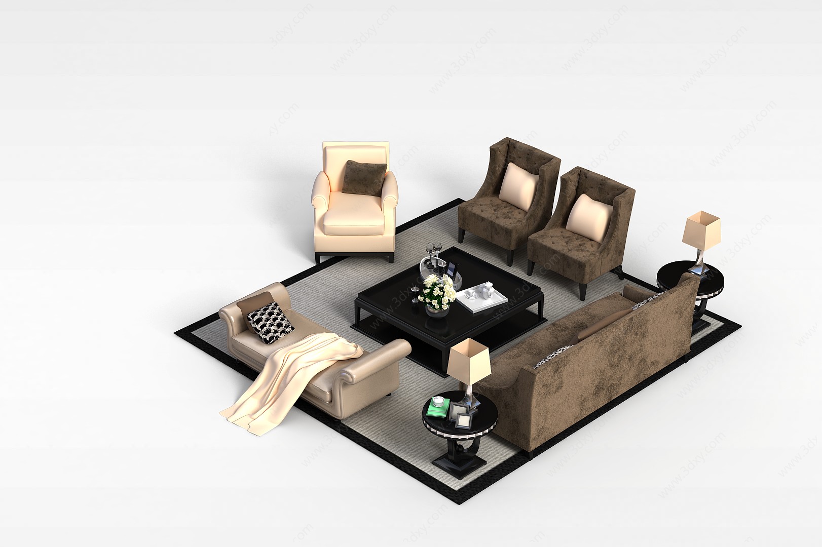 休闲沙发组合3D模型