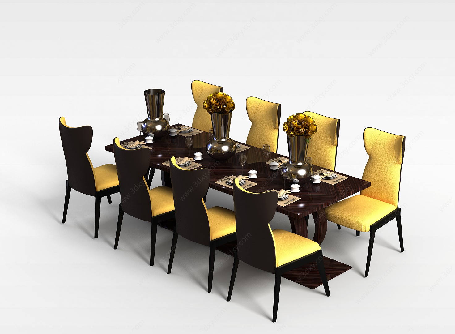 中式餐桌3D模型