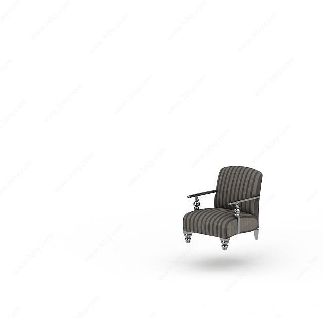 现代布艺单人座椅3D模型