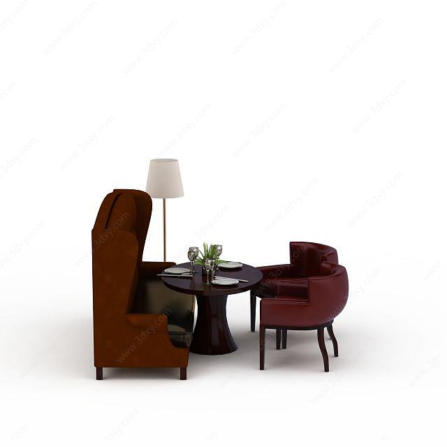 餐厅休闲椅子3D模型