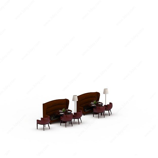 餐厅沙发3D模型