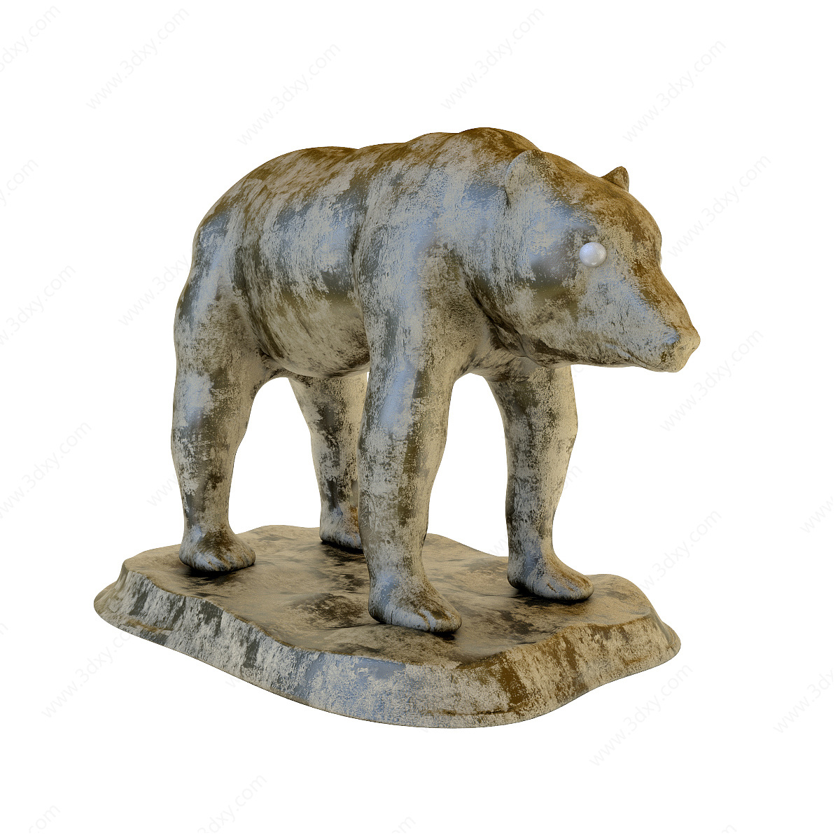 北极熊雕塑3D模型