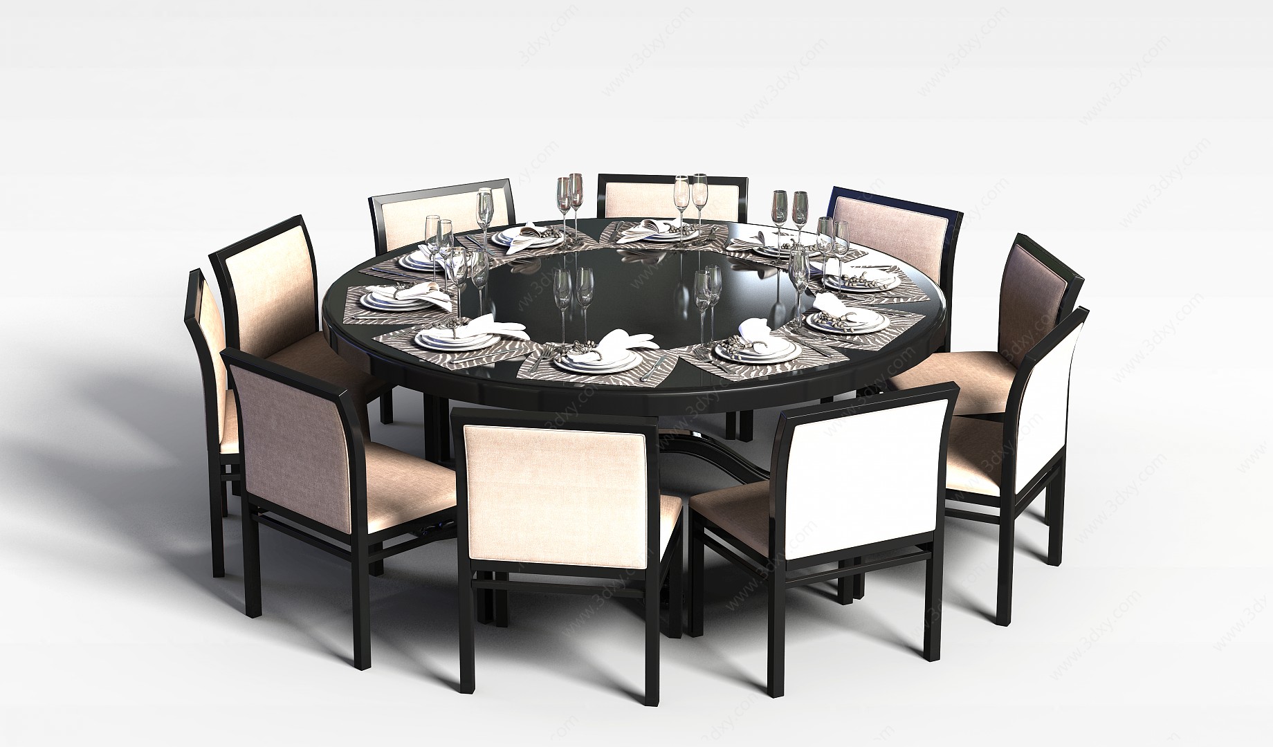 现代简约风格餐桌3D模型