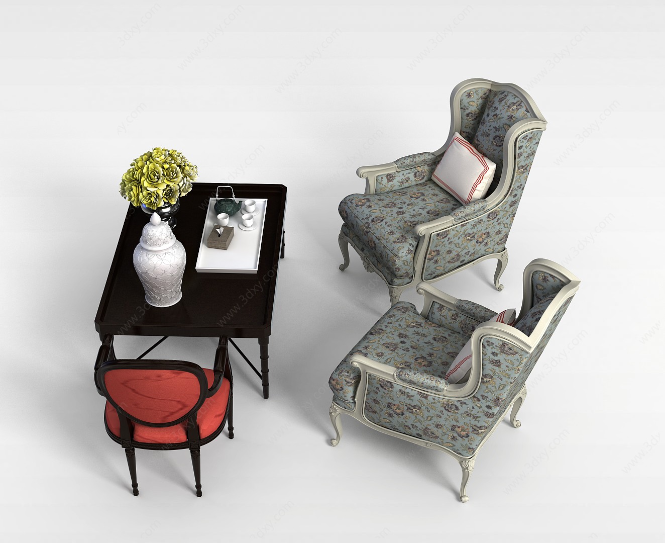 欧式风格沙发椅子3D模型