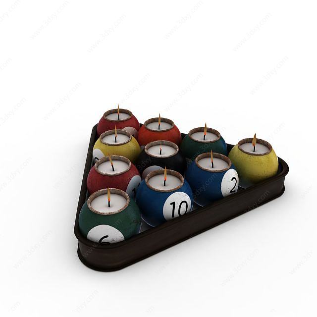 桌球系列蜡烛3D模型