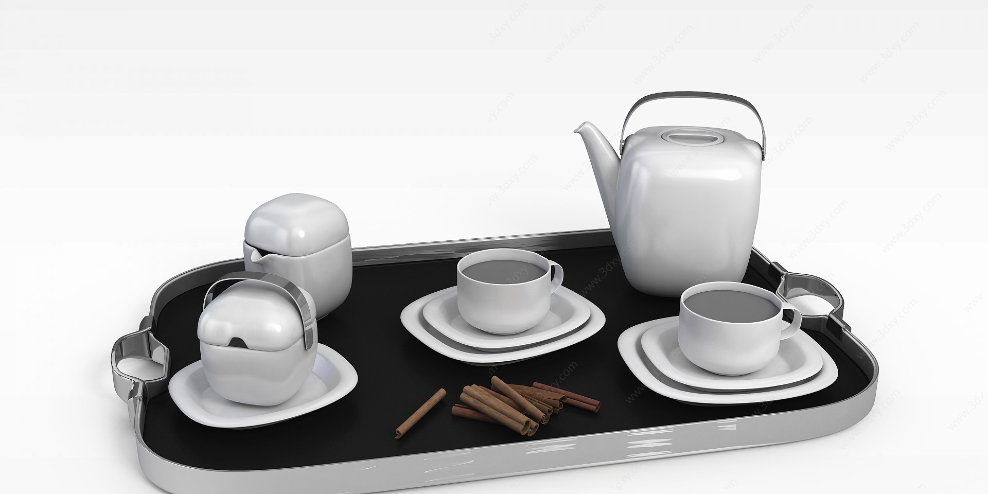 茶具摆件3D模型