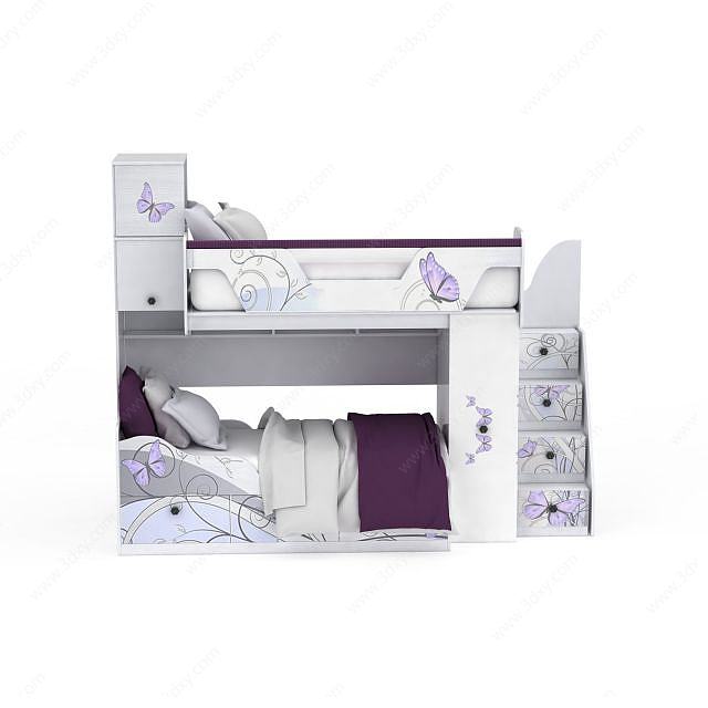 简约风格儿童床3D模型