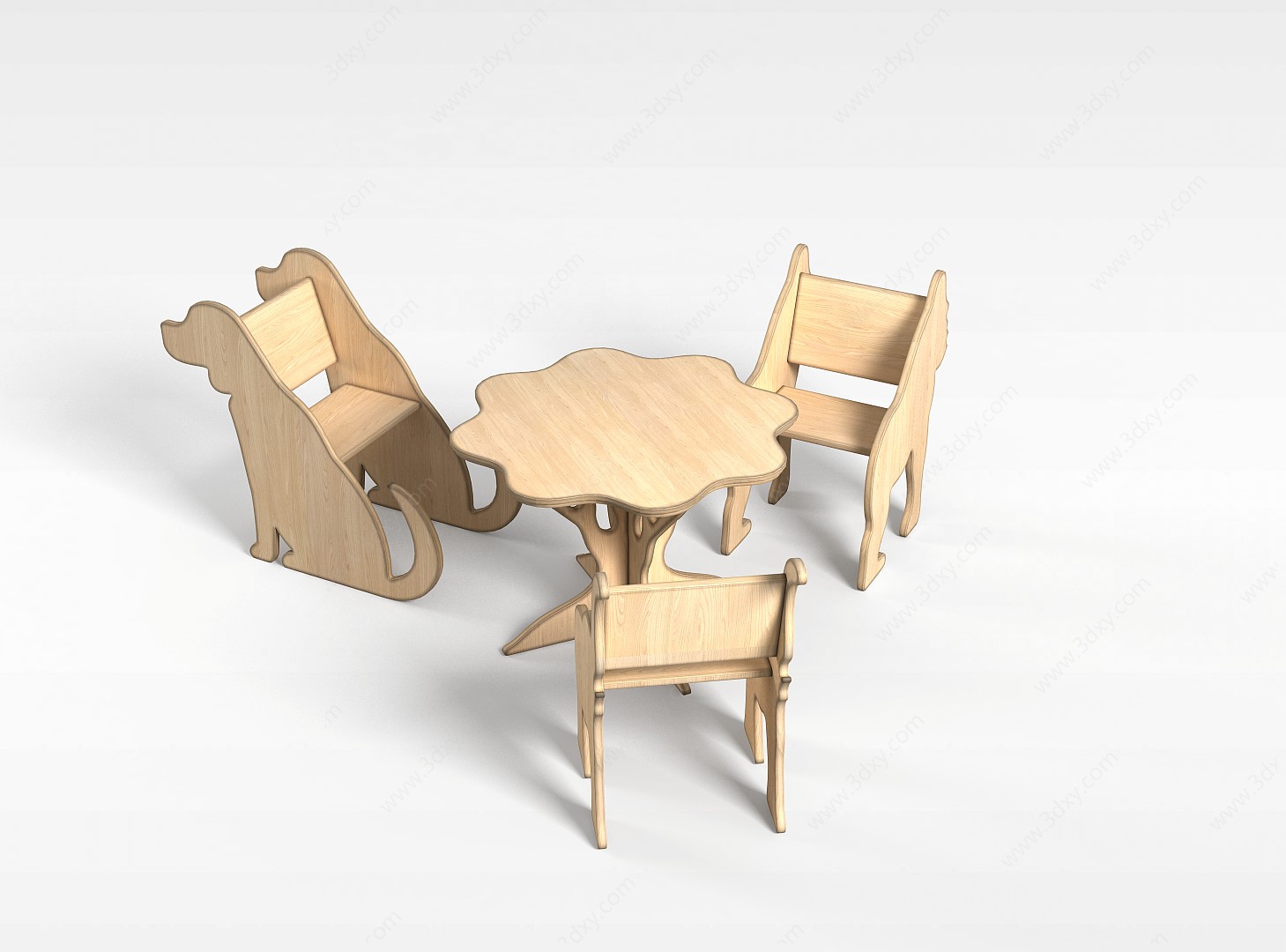 卡通桌椅3D模型