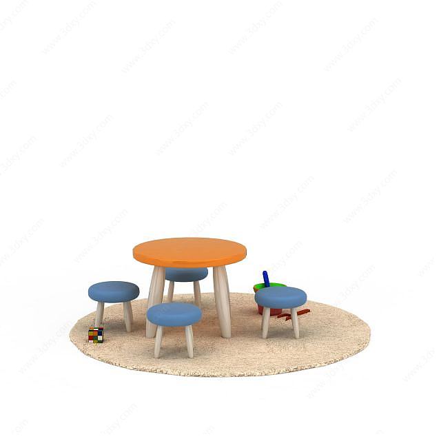 儿童桌椅3D模型