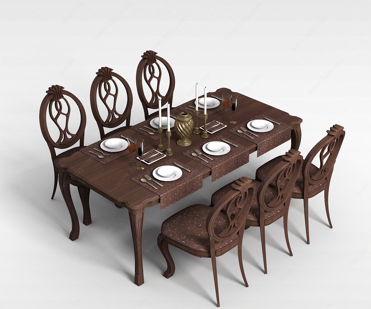 餐厅桌椅套装3D模型