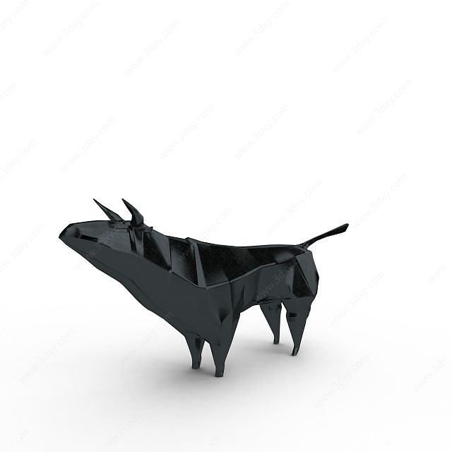 牛造型艺术品摆件3D模型