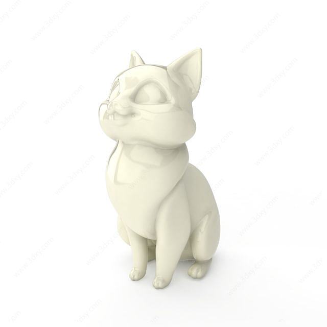 陶瓷猫陈设品3D模型