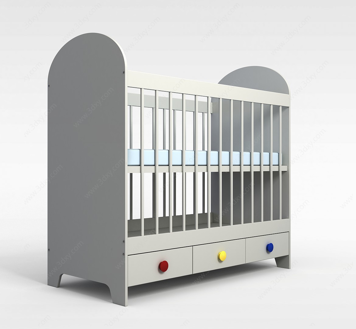 简约风格婴儿床3D模型
