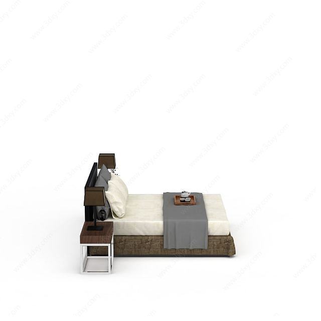 客厅双人床3D模型