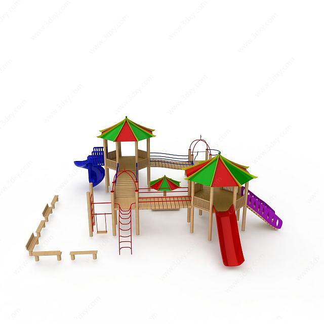 儿童娱乐滑梯3D模型