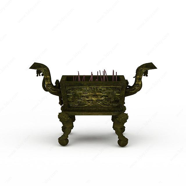 寺庙香炉3D模型
