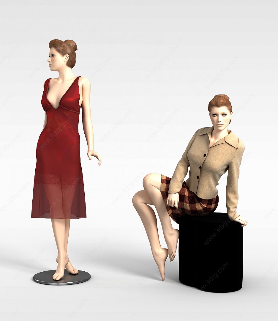 商场女士模特3D模型