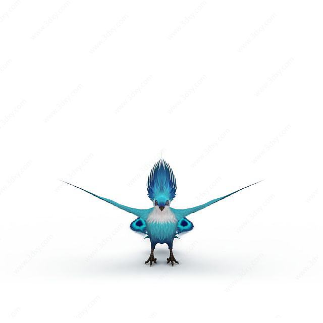 游戏角色蓝鸟3D模型