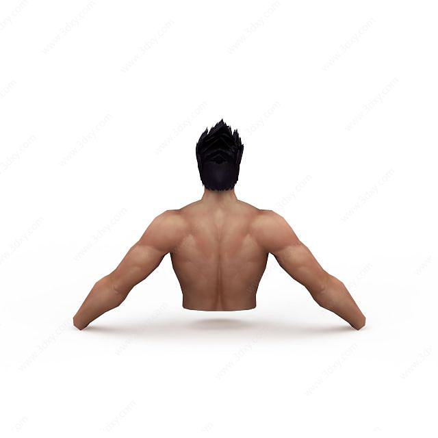游戏角色男人裸体3D模型