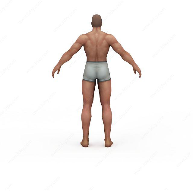 游戏角色裸体男子3D模型