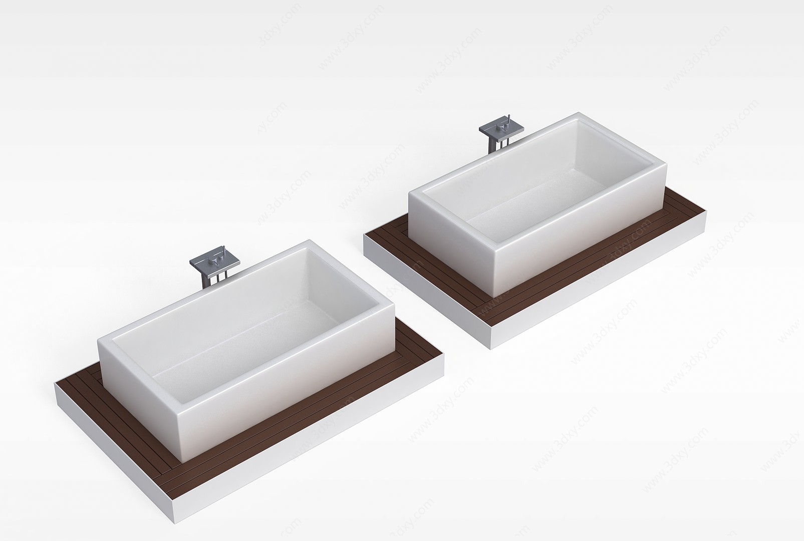 现代矩形浴缸3D模型