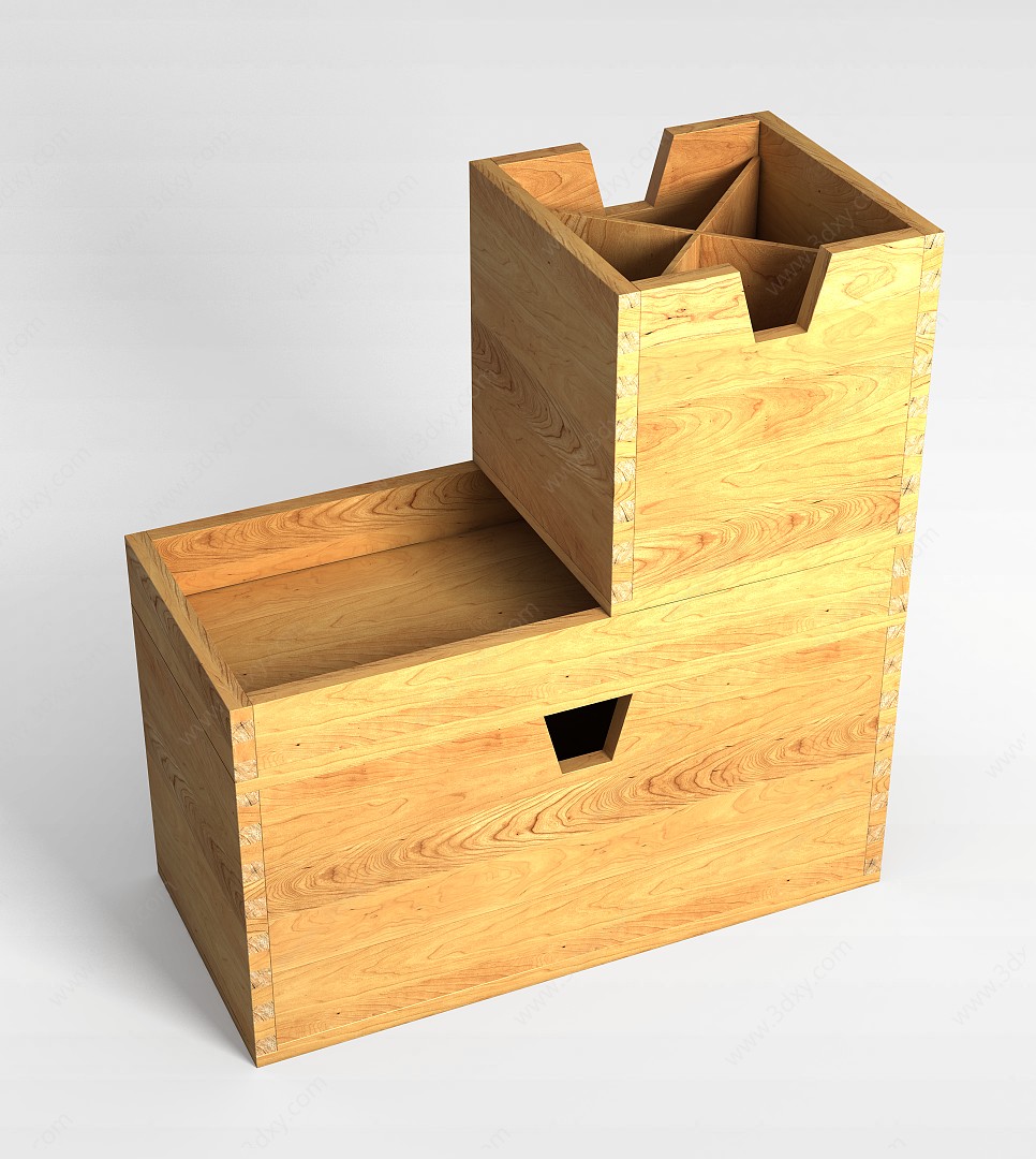 室内家居实木箱子3D模型