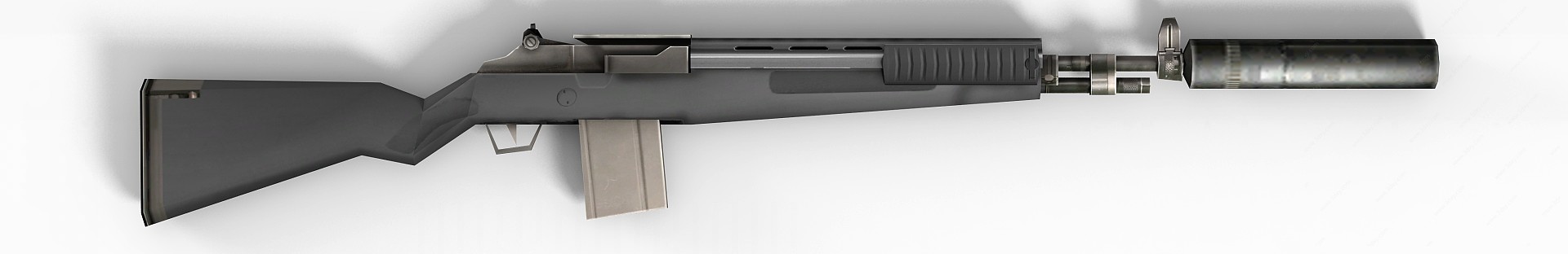消音步枪3D模型