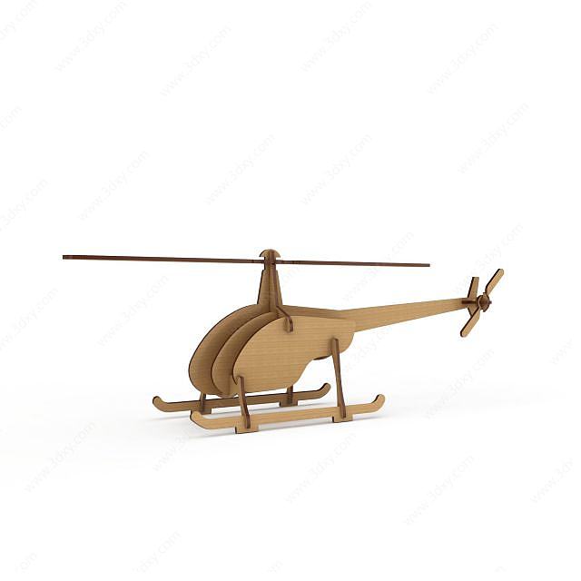 飞机拼木3D模型
