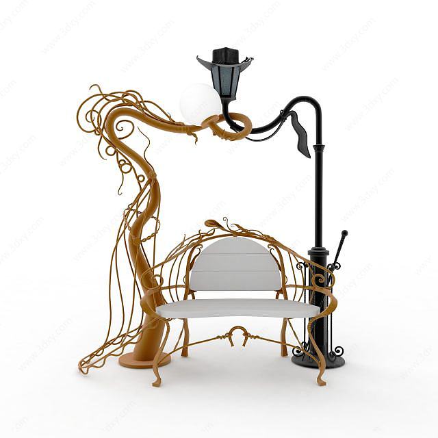 园林小品创意椅子3D模型