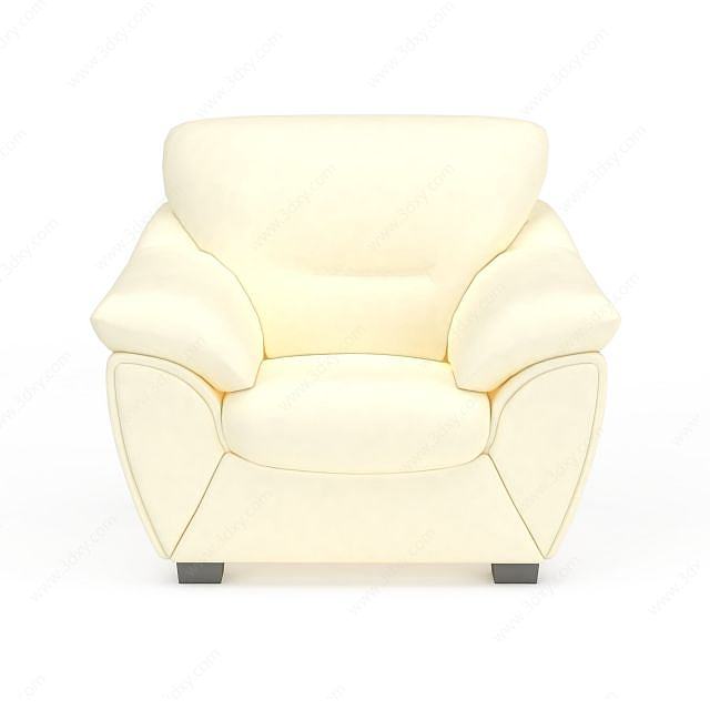 现代简约单人沙发3D模型