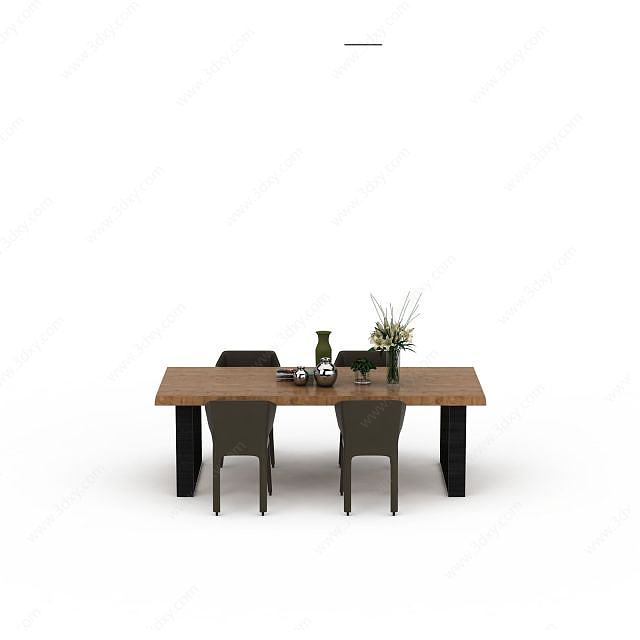 室内桌椅组合3D模型