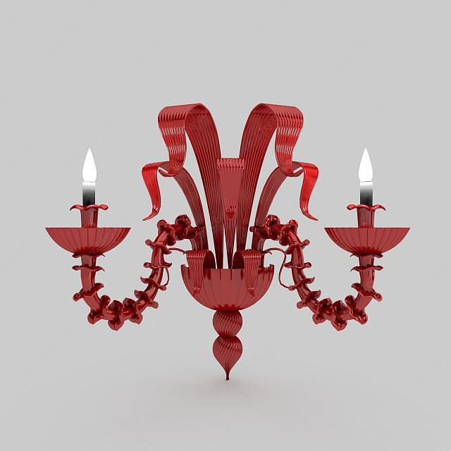 红色壁灯3D模型