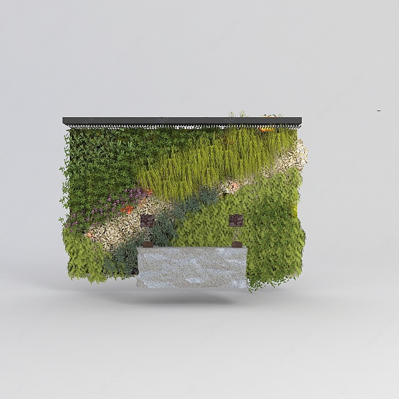 绿植装饰墙3D模型