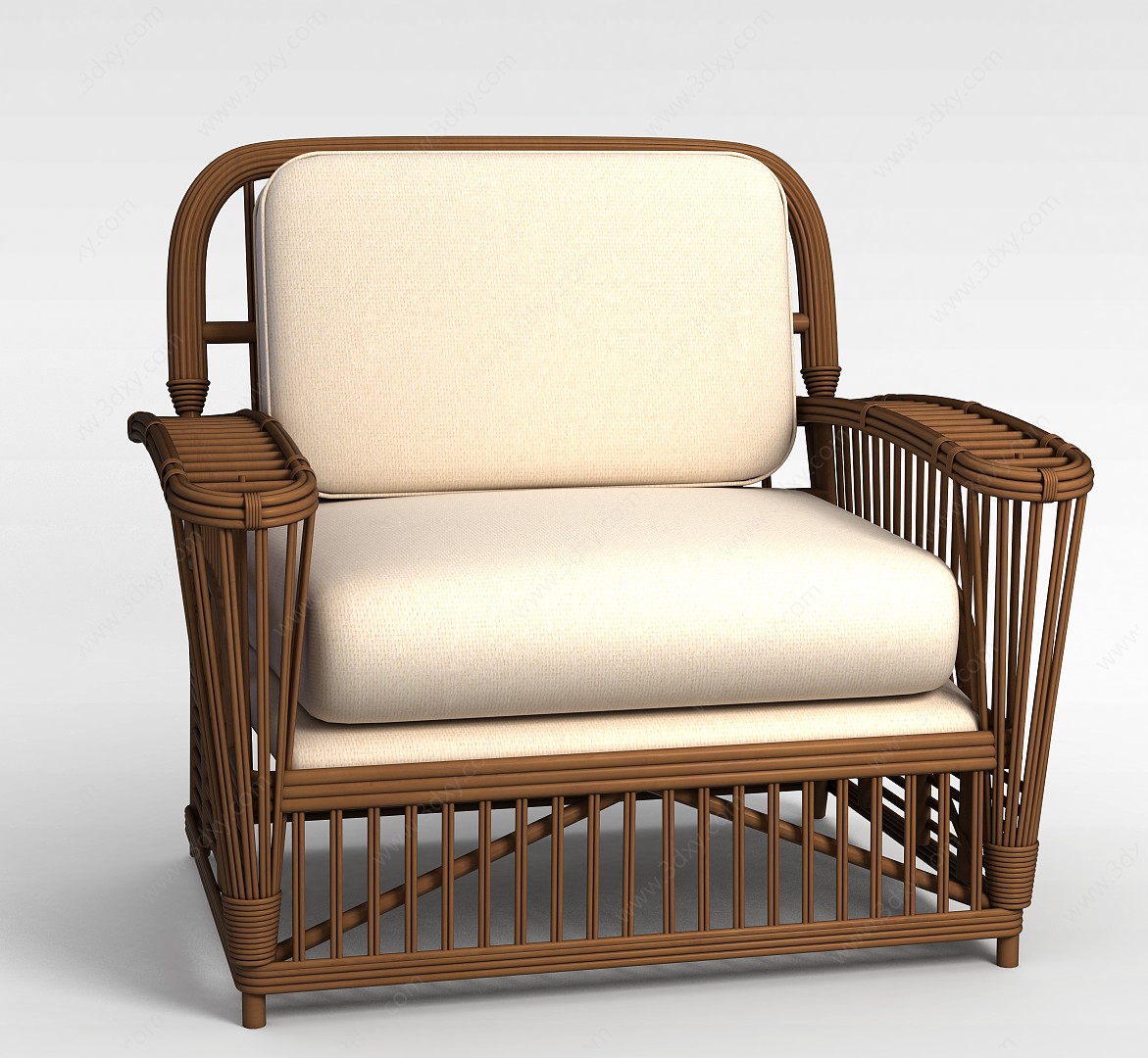 竹制椅子3D模型