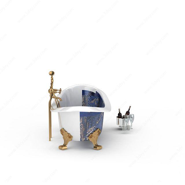 欧式风格浴缸3D模型