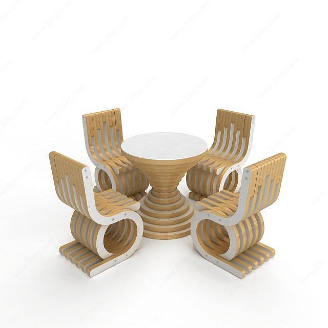 现代创意造型桌椅3D模型