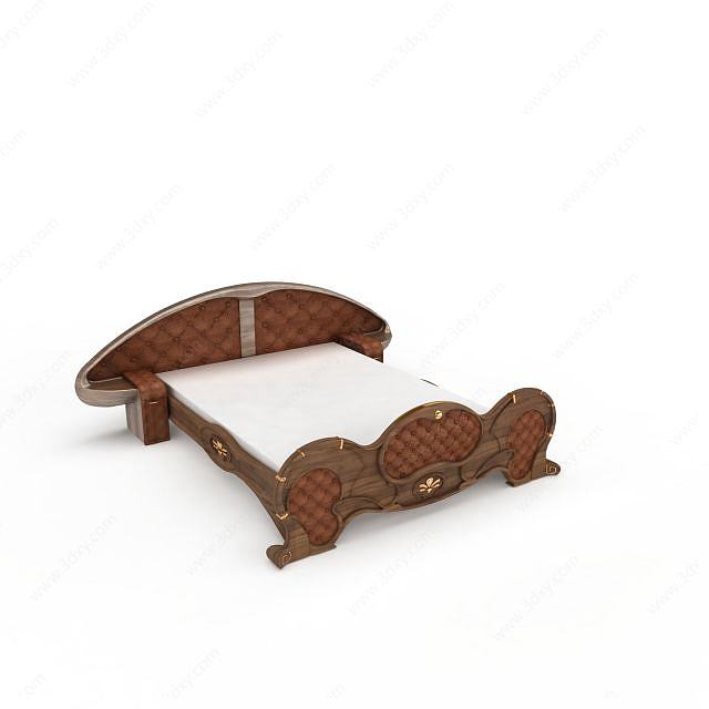 现代欧式木床3D模型