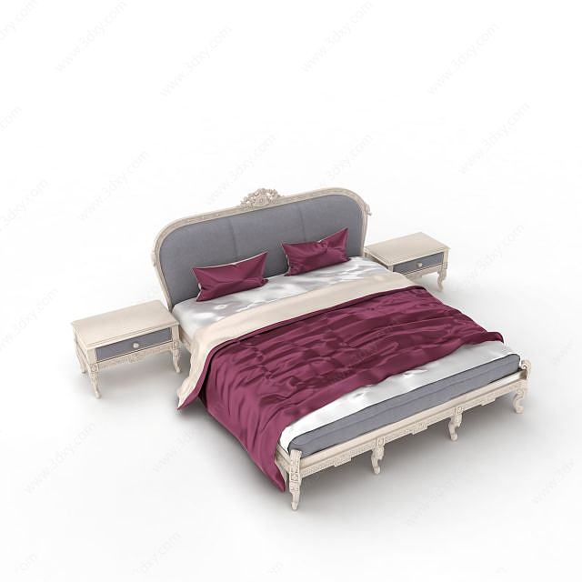 舒适家居双人床3D模型