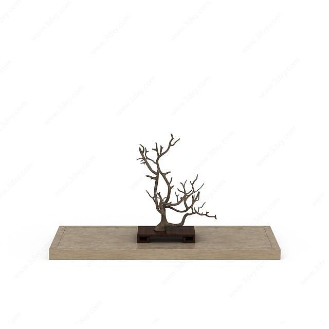 树干艺术品摆件3D模型