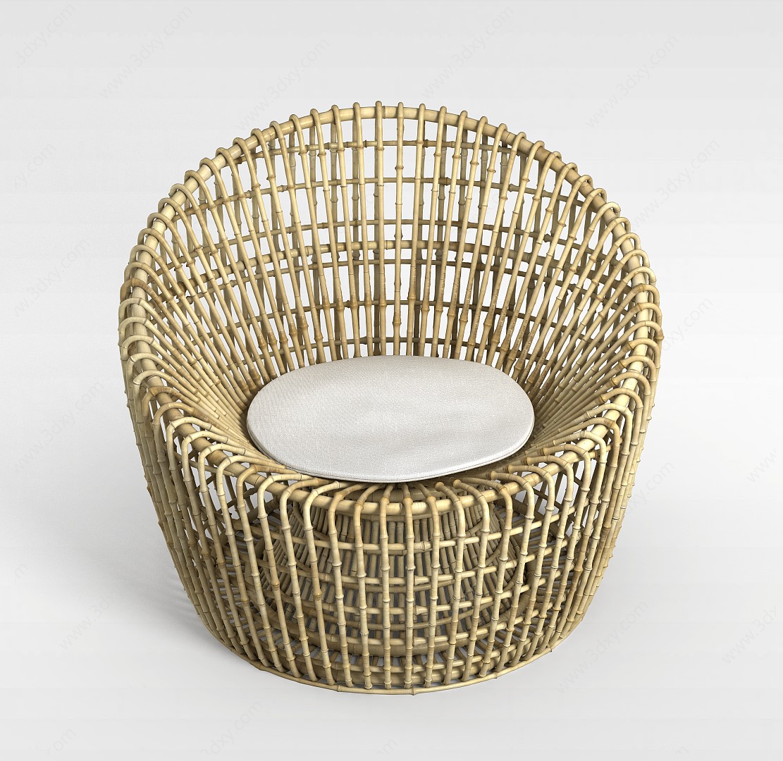休闲编织椅3D模型