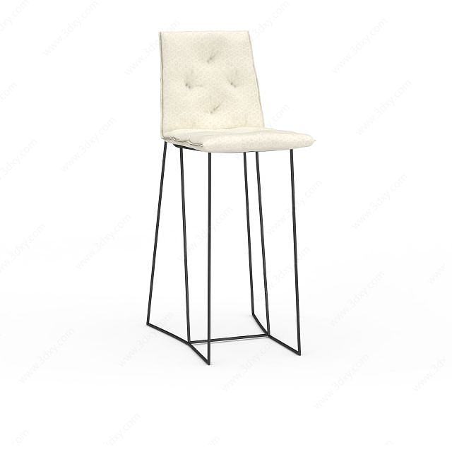 铁艺软面吧椅3D模型