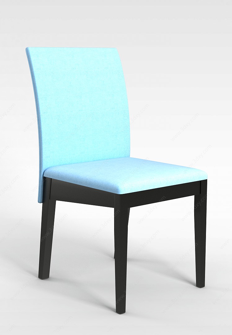 蓝色休闲餐椅3D模型
