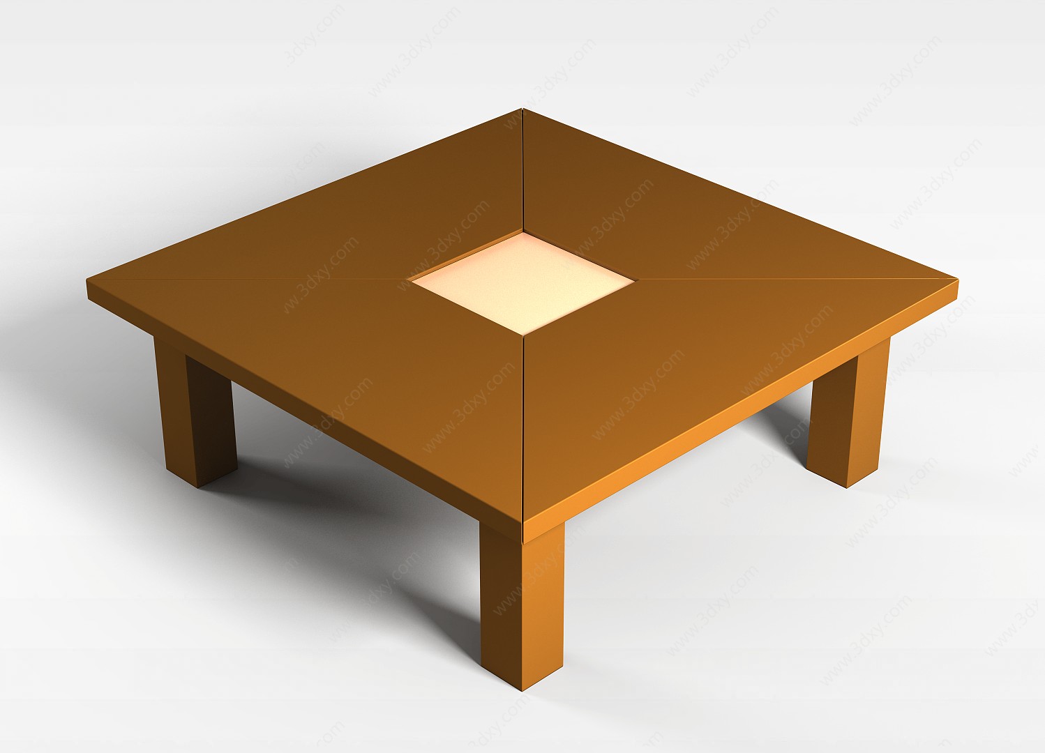 木质方形桌3D模型