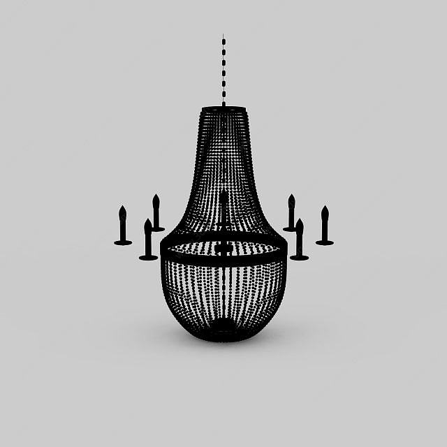 黑色豪华吊灯3D模型