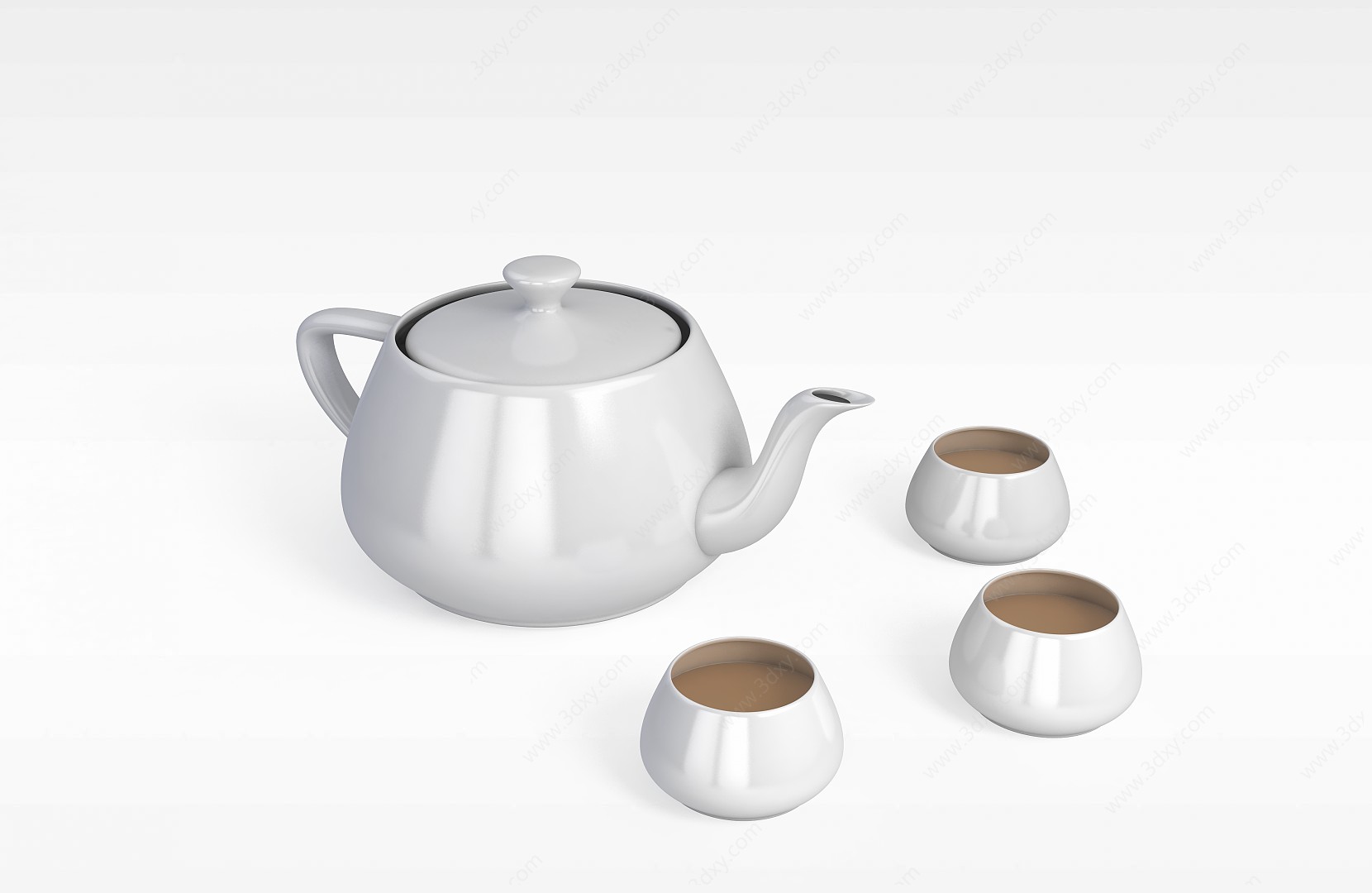 瓷制茶具3D模型