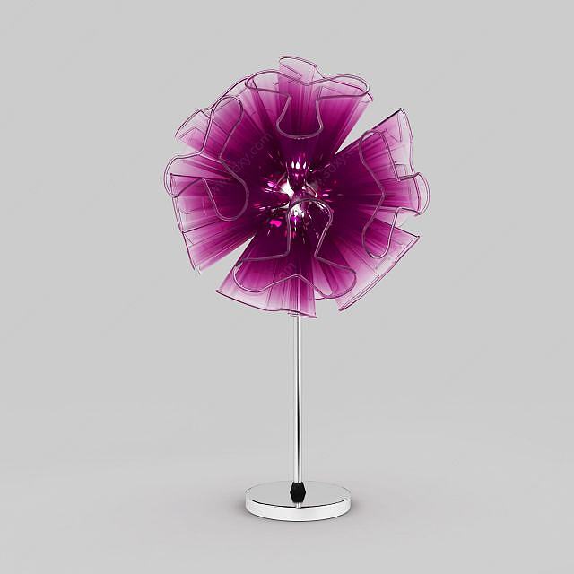精美花朵装饰台灯3D模型