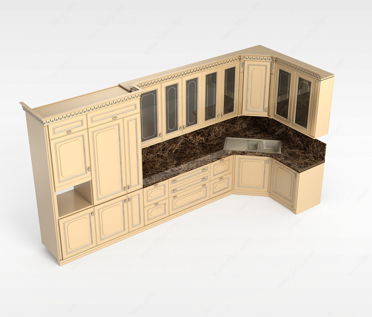 厨房连体式柜子3D模型