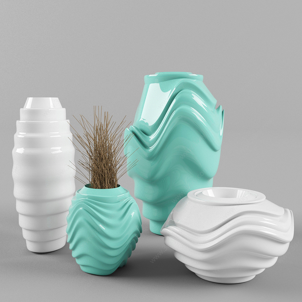 现代陶瓷瓶3D模型