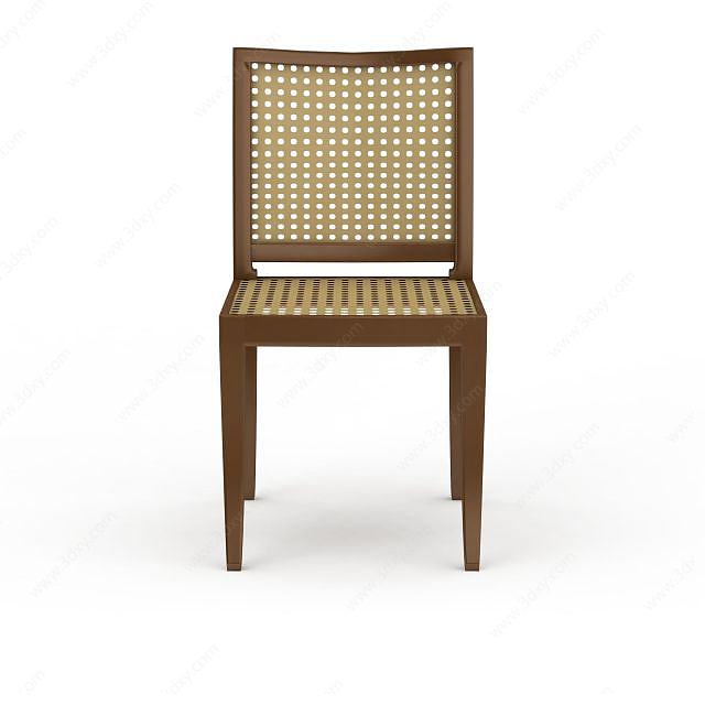 圆孔木质椅子3D模型