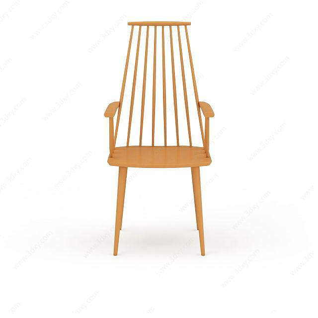 现代创意木质椅子3D模型